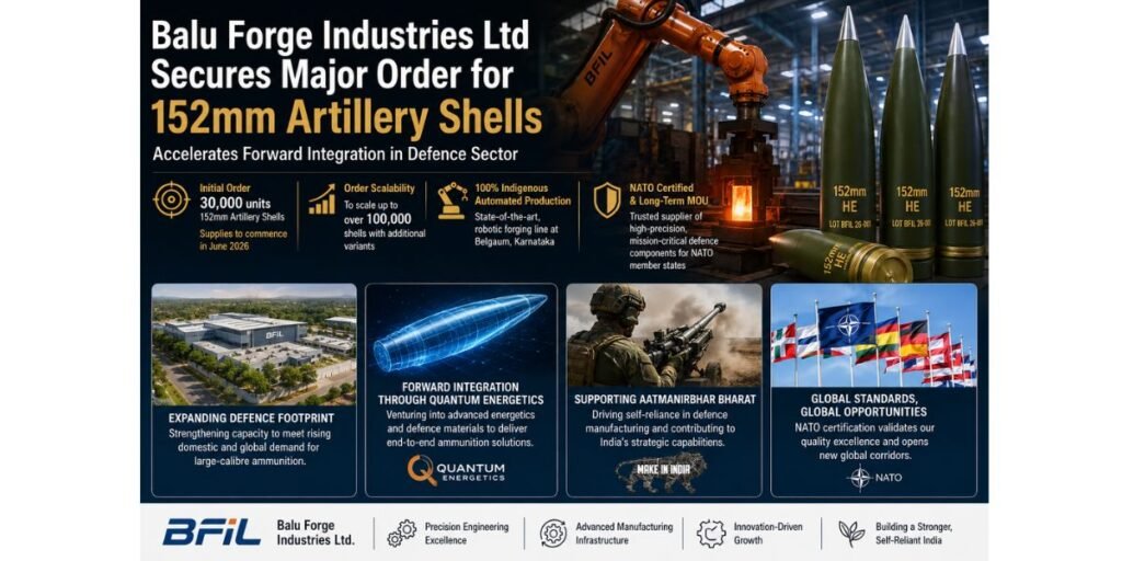 Balu Forge Wins Major 152mm Artillery Shell Contract for Indian Defence Sector