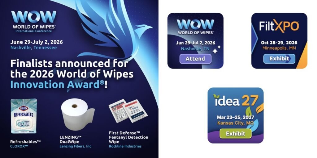 INDA Announces Finalists for 2026 World of Wipes Innovation Award®