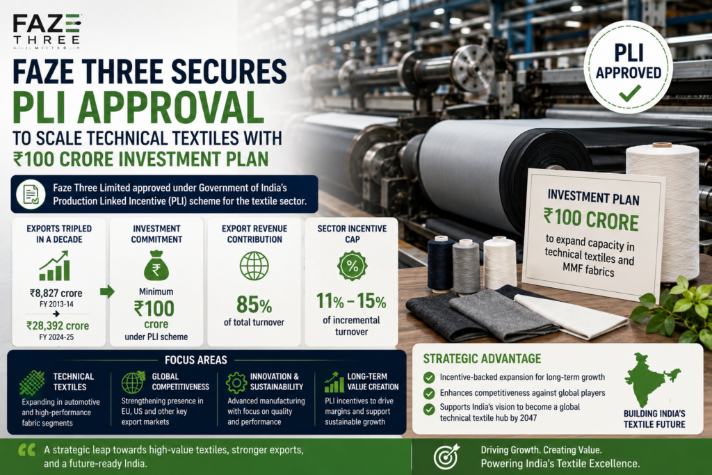 Faze Three Wins PLI Approval, Plans ₹100 Crore Investment to Expand Technical Textiles