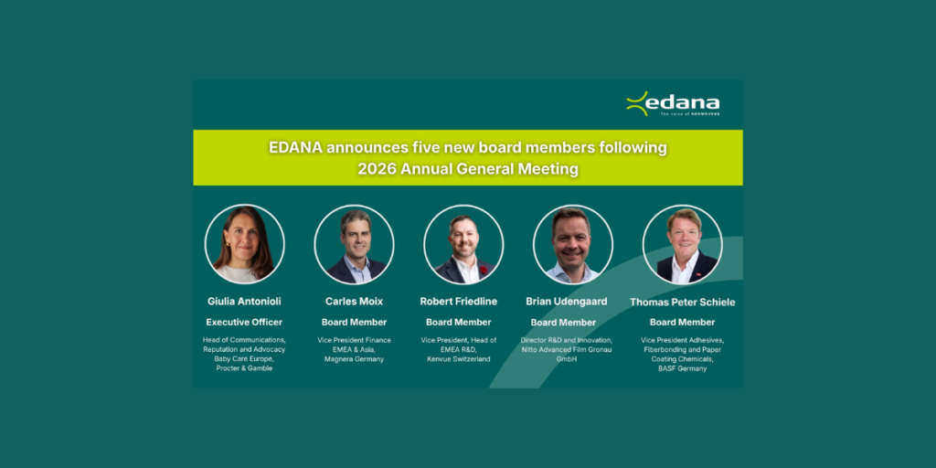 EDANA appoints five new Board members at 2026 AGM to strengthen nonwovens industry leadership